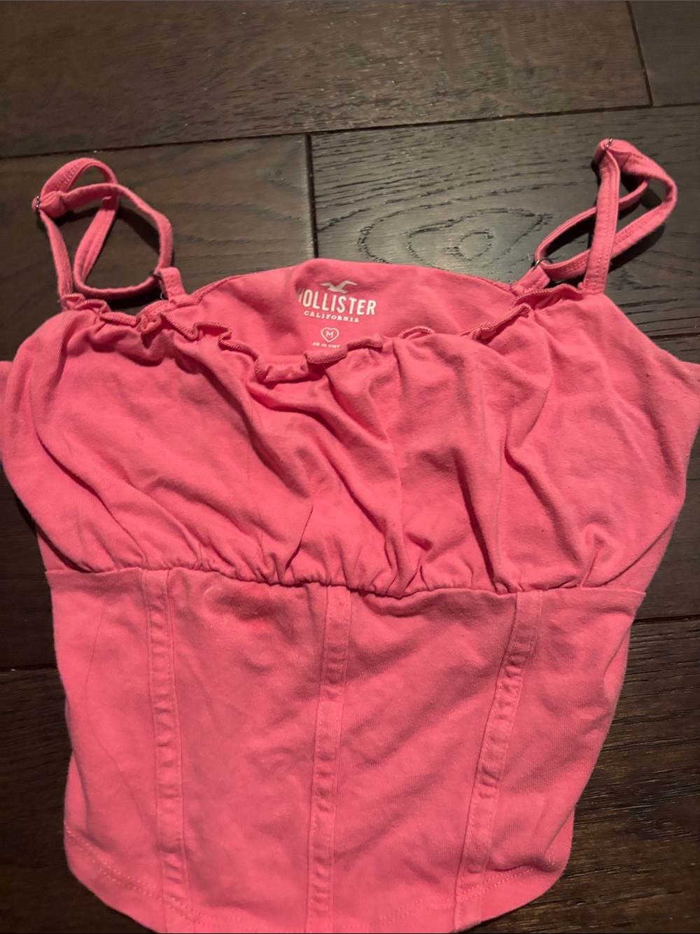 Hollister Coral Pink Ruched Cami Tank